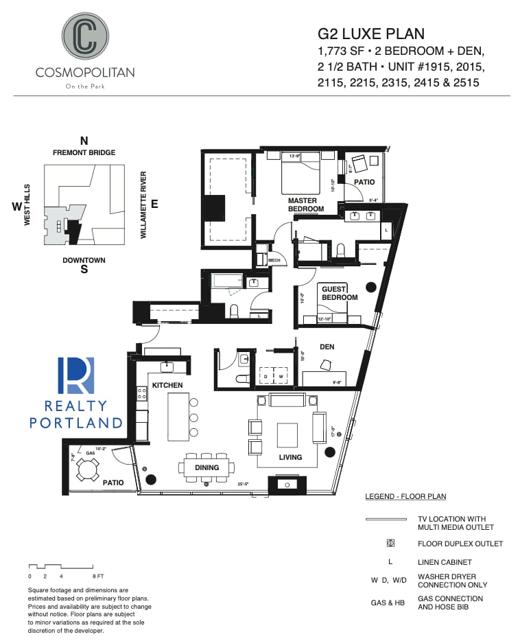 G2 Luxe Plan floor plan at Cosmopolitan on the Park