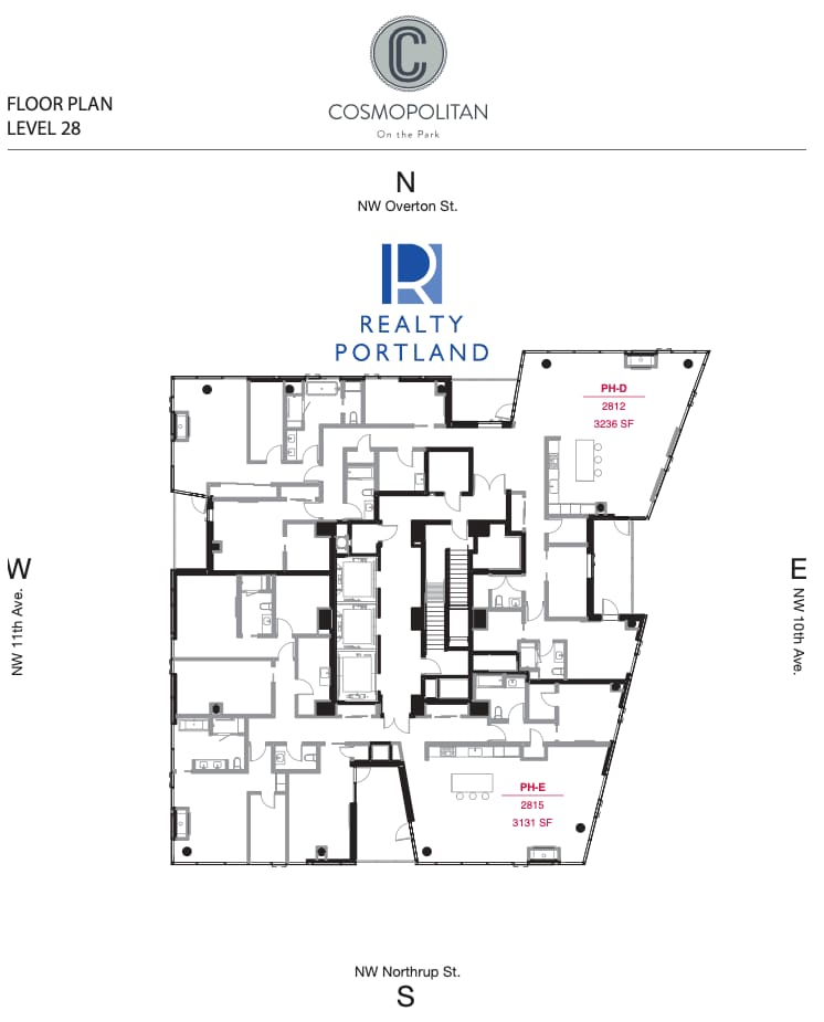 Level 28 — Penthouse floor plan at Cosmopolitan on the Park