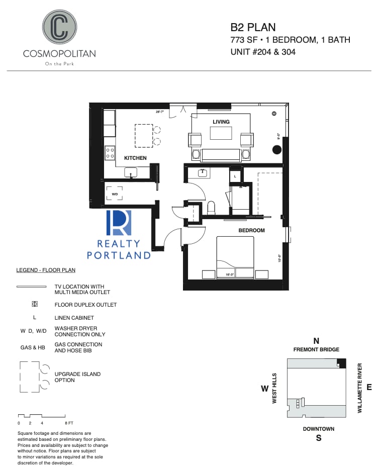 B2 Plan floor plan at Cosmopolitan on the Park