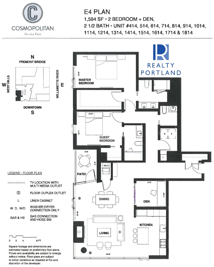 E4 Plan floor plan at Cosmopolitan on the Park