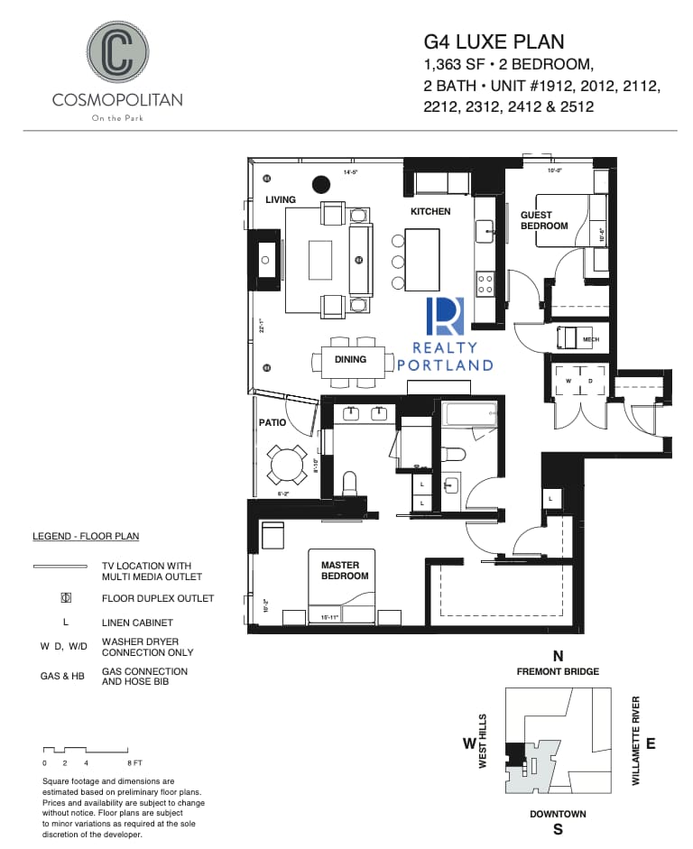 G4 Luxe Plan floor plan at Cosmopolitan on the Park