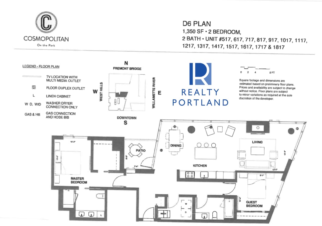 D6 Plan floor plan at Cosmopolitan on the Park
